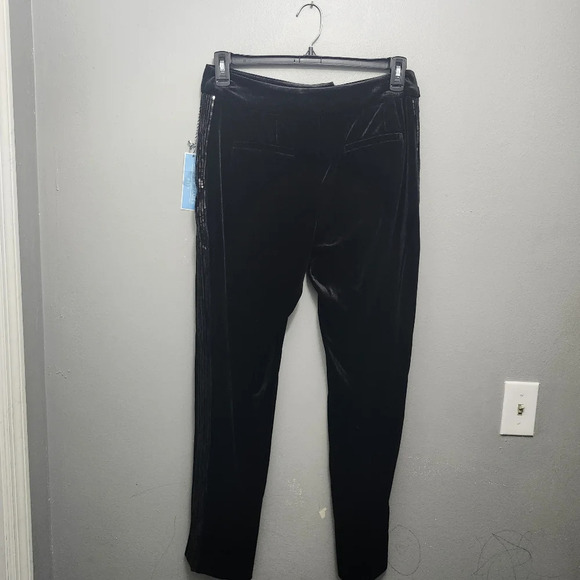 Draper james women's velvet fly front pants with side sequin size 10 bla… - Picture 9 of 13